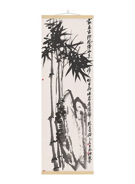 长条油画布花鸟图简约客厅装饰画