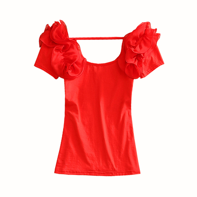 夏装新款短袖t恤雪纺上衣