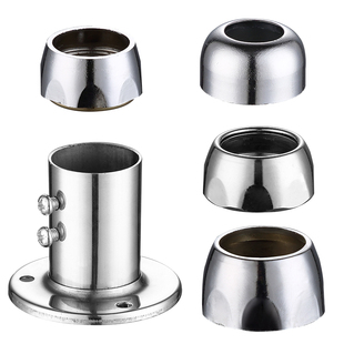 加厚加长法兰座16/25mm不锈钢管座 衣杆架座圆管座衣杆配件管托架