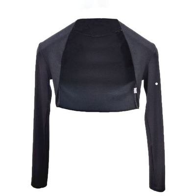 黑色披肩螺纹针织芭蕾舞蹈坎肩