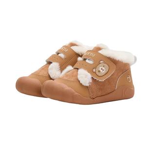 卡特兔童鞋2025新款冬季宝宝加绒学步鞋男童中帮雪地靴女童机能鞋