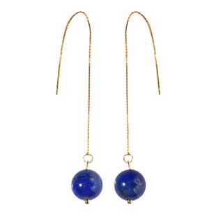 青金石耳饰女银耳线坠蓝色水晶小众新中式耳环秋冬高级感玄学耳钉