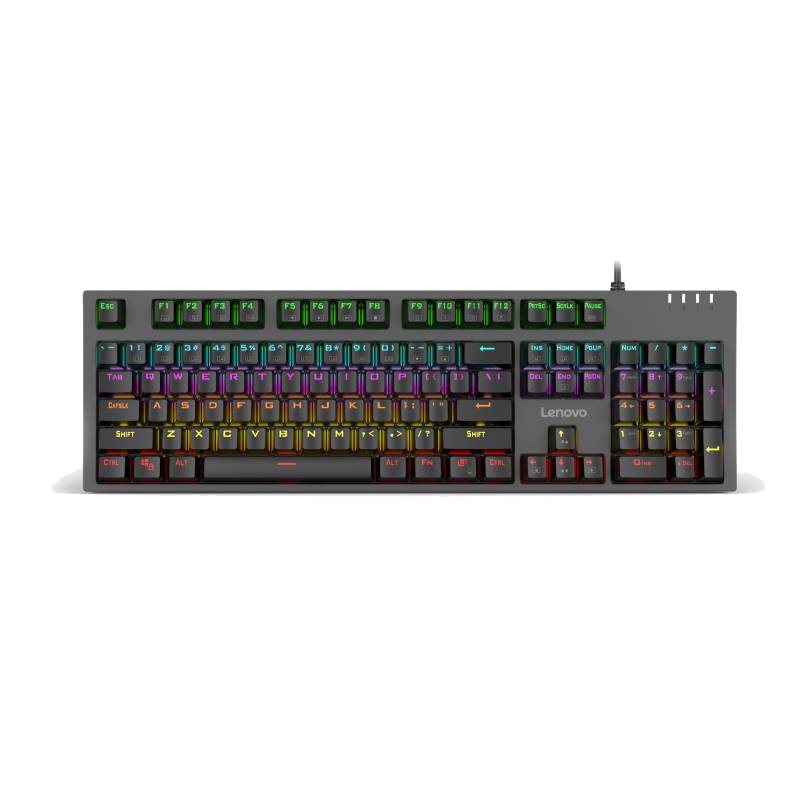 【新品】联想k104机械键盘游戏电竞专用青轴红轴多彩背光有线^