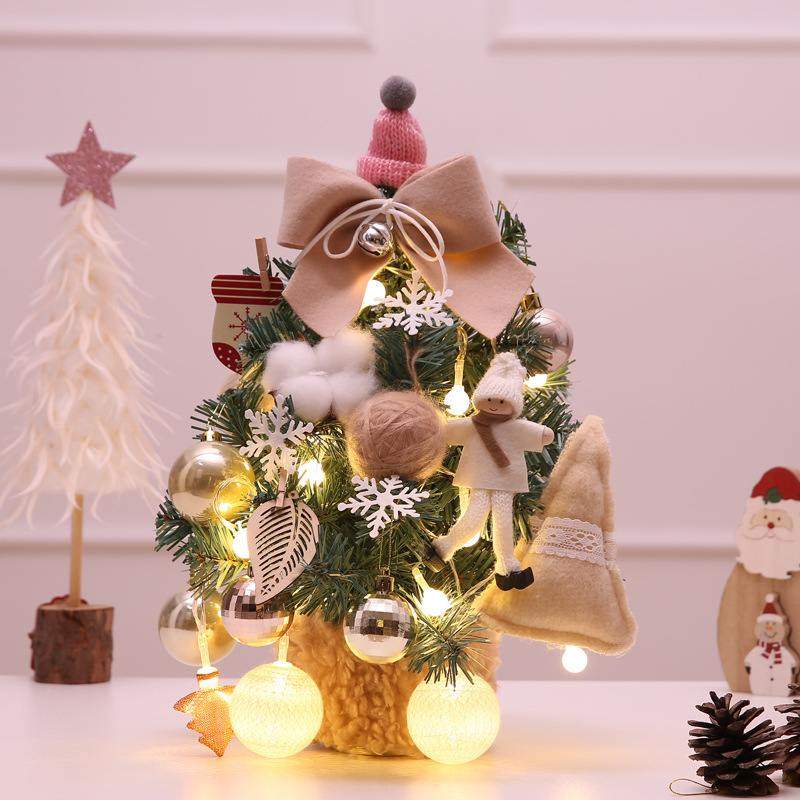 【急单】迷你圣诞树pvc摆件圣诞树桌面套餐版韩桌面小装饰圣诞树