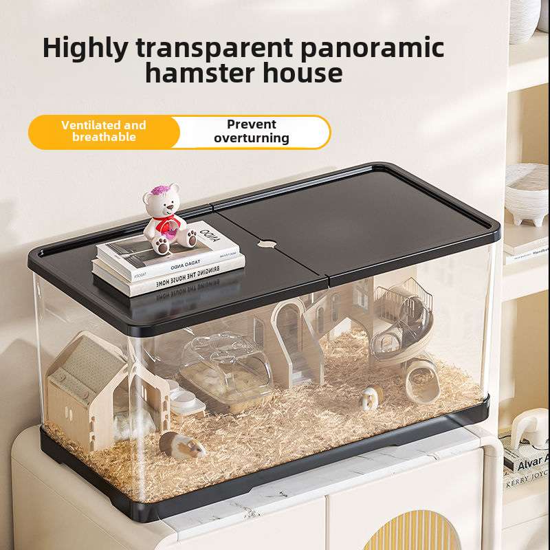 仓鼠笼子大空间豪华别墅造景桌面缸加厚防逃带盖金丝熊宠物饲养箱