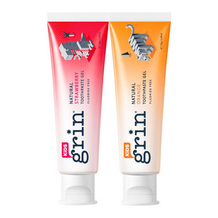 grin儿童无氟牙膏婴儿宝宝到0可3一6一12以下6牙-岁3不吞咽1支装