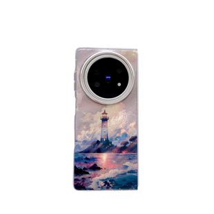 适用vivoX fold5手机壳新款山水意境VIVO X Fold3Pro折叠屏全包防摔时尚高级感国风锡纸纹奢华潮流超薄外壳