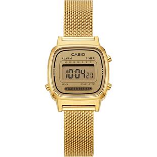 casio卡西欧复古小金表限量版女士小方表金属钢带手表电子表LA670