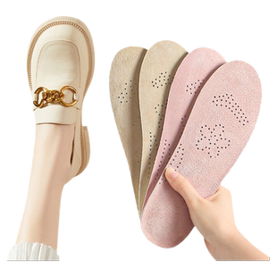 乐福鞋皮鞋超软底舒适猪皮乳胶鞋垫女吸汗防臭透气不累脚真皮夏季