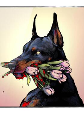 杜宾犬装饰画狗狗宠物