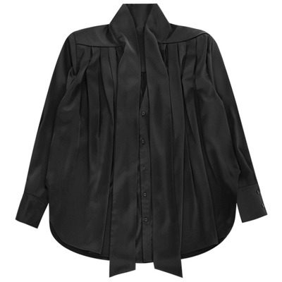 宽松舒适休闲纯色单排扣长袖滑料