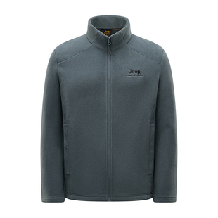 Jeep吉普官方抓绒衣男款运动立领开衫外套冲锋衣内胆秋冬保暖夹克