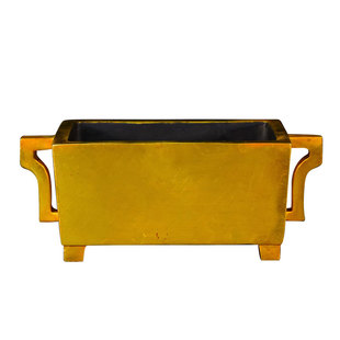 藏村全鎏金戟耳马槽炉办公室茶室沉香檀香卧香熏香炉桌面摆件