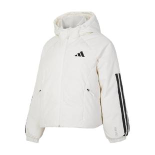 Adidas阿迪达斯W PUFFY DOWN J女子短款羽绒服连帽宽松休闲棉羽