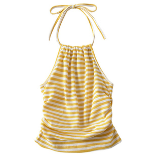 【包邮】甜辣妹挂脖系带背心女夏季新款内搭外穿无袖性感露背上衣