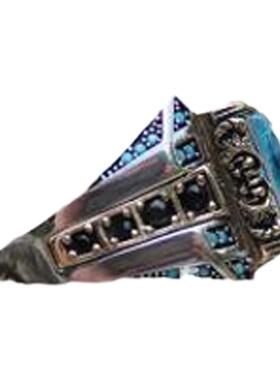 纯银帕拉伊巴宝石碧玺戒指镶嵌