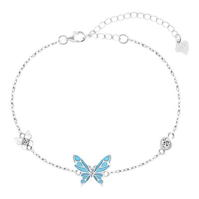 VIVIWELL925银蝴蝶手链女款