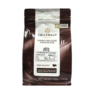 嘉利宝54.5%黑巧克力币500g 比利时西点装饰烘焙DIY家用巧克力豆