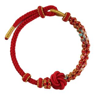 桃花结曼陀罗编织手绳手链可穿黄金DIY成品手绳情侣招财转运红绳