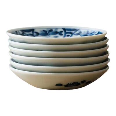 日本蓝凛堂青花家用福字调料碟子