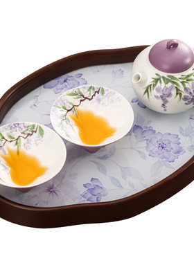 初伍手绘紫藤花茶壶一人饮茶具