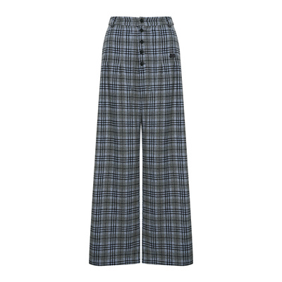 Liilou高腰长排扣毛呢裤