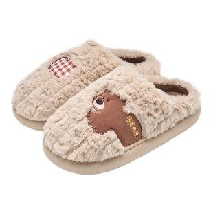 可爱棉拖鞋女冬季2025新款情侣家居室内防滑厚底保暖加绒女士拖鞋