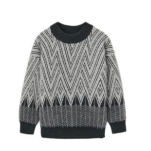 多多家男童毛衣半高领2025秋冬装新款儿童中大童仿貂毛套头针织衫