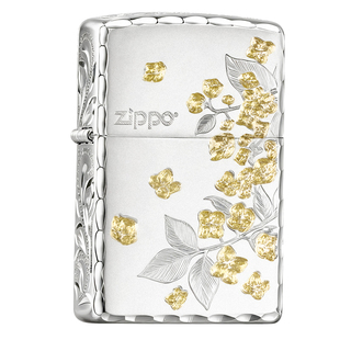 zippo打火机镀银精雕茉莉花防风芝宝官方正品男士生日礼物送男友
