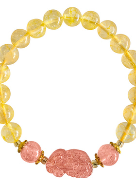 杭州流通处黄水晶貔貅招财手串