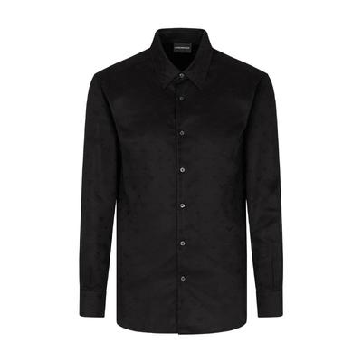 阿玛尼男士莱赛尔长袖老花衬衫