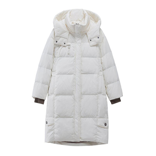 大码中长款羽绒服女冬季新款胖mm时尚韩版气质百搭白鸭绒加厚外套