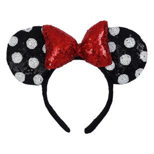 迪士尼波点亮片蝴蝶结米妮发箍可爱甜美头箍游乐园拍照显脸小发饰