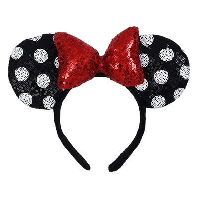 迪士尼波点亮片蝴蝶结米妮发箍可爱甜美头箍游乐园拍照显脸小发饰