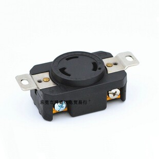 美规三孔插座NEMA L6-30R 30A250V3P暗装旋转自锁防松国产XD优质
