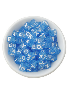 7x7mm项链DIY加白蓝色明彩方珠