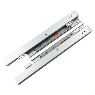 三折托底滑轨珠宝柜面包柜道轨缓冲阻尼滑轨钟表展柜底装反弹滑轨