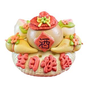 父亲节送爸爸公公感恩生日礼物山东花饽饽面食大馒头蛋糕馍福包点