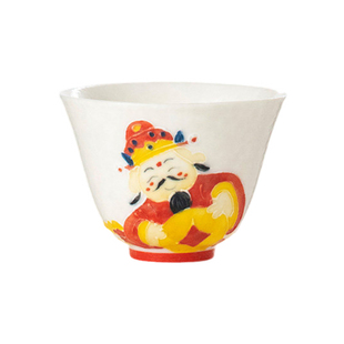 创意财神如意杯陶瓷茶杯主人杯家用新中式功夫茶具喝茶杯个人单杯