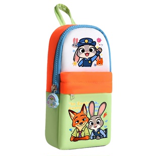 疯狂动物城书包笔袋男孩新款大容量文具盒实用型多功能立式文具袋