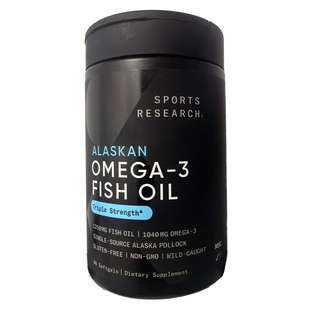 美国直邮Sports Research深海鱼油SR三文鱼肝油Omega3海藻DHA EPA