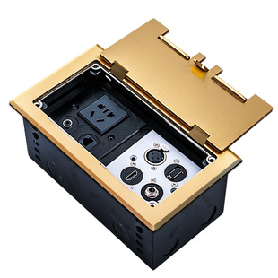 舞台专用地插话筒网络音频多媒体舞台接线盒铜地插座开启式地插