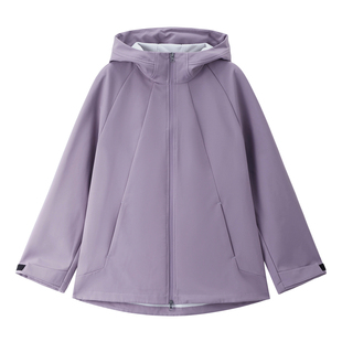 佐丹奴防风夹克女装春季新款户外加绒中长款连帽软壳外套05375696