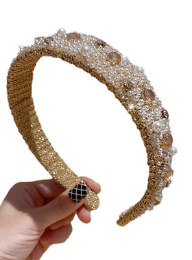 小香风网红金线缠绕头箍头饰