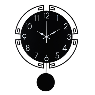 挂钟客厅家用2026新款大气餐厅免打孔静音创意时尚挂墙钟表新中式