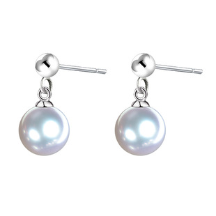 银球豆豆S925纯银贝珠耳钉大红女小巧精致高级感圆形耳饰百搭饰品