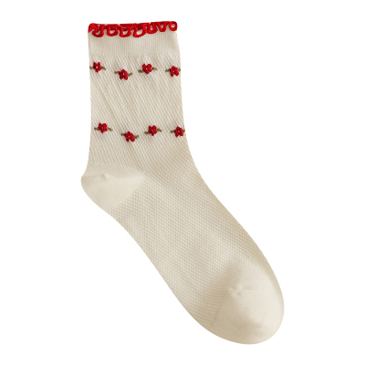 Himadesocks韩系花边中筒袜子女