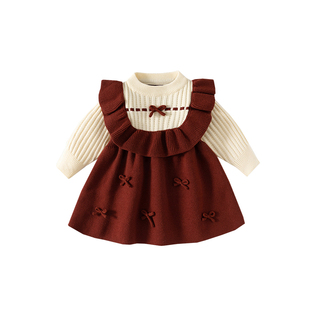 女童连衣裙新年衣服儿童巨好看公主裙周岁女宝礼服洋气小公主冬装