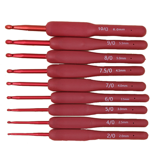 红色软柄钩针毛线diy勾针编织材料包初学者工具套装毛线团不锈钢