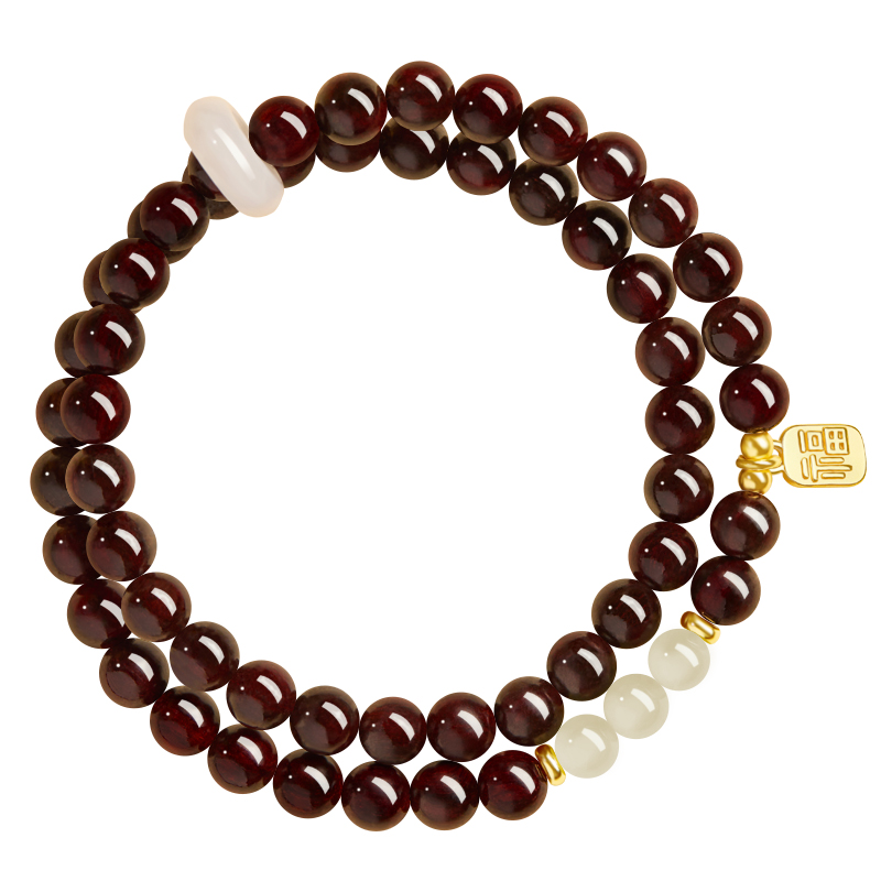 官方旗舰店印度小叶紫檀手串女士和田玉真品紫檀手链原木双圈佛珠